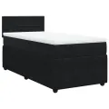 cadre de lit avec matelas Noir 90x200 cm Velours