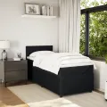 cadre de lit avec matelas Noir 90x200 cm Velours