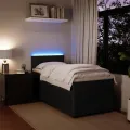 cadre de lit avec matelas Noir 90x200 cm Velours