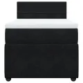 cadre de lit avec matelas Noir 90x200 cm Velours