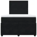 cadre de lit avec matelas Noir 120x200 cm Velours