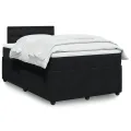 cadre de lit avec matelas noir 120x190 cm velours