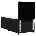 cadre de lit avec matelas Noir 90x200 cm Velours