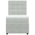 cadre de lit et matelas Gris clair 90x200 cm Velours