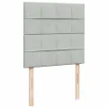 cadre de lit et matelas Gris clair 90x200 cm Velours