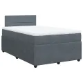 cadre de lit et matelas gris foncé 120x190cm velours