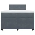 cadre de lit et matelas gris foncé 120x190cm velours