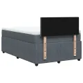cadre de lit et matelas gris foncé 120x190cm velours