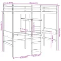 Cadre de lit superposé sans matelas 90x190cm bois de pin massif