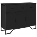 Buffet noir 97x32,5x74,5 cm bois d’ingénierie