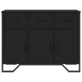 Buffet noir 97x32,5x74,5 cm bois d’ingénierie