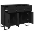 Buffet noir 97x32,5x74,5 cm bois d’ingénierie