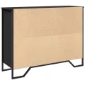 Buffet noir 97x32,5x74,5 cm bois d’ingénierie