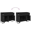 Buffet noir 97x32,5x74,5 cm bois d’ingénierie