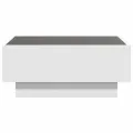 Table basse avec LED blanc 70x50x30 cm bois d'ingénierie