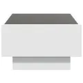 Table basse avec LED blanc 70x50x30 cm bois d'ingénierie