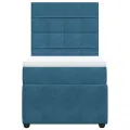 cadre de lit et matelas Bleu foncé 80x200 cm Velours