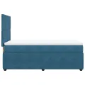 cadre de lit et matelas Bleu foncé 80x200 cm Velours