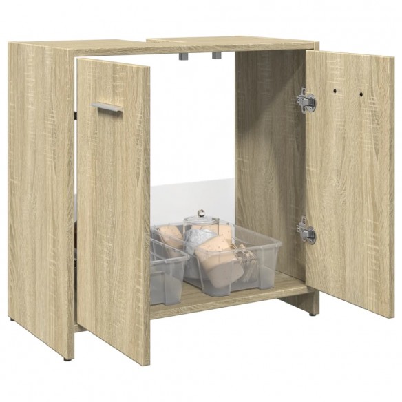 Armoire lavabo de salle de bain chêne sonoma 60x33x60 cm