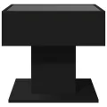 Table basse avec LED noir 50x50x45 cm bois d'ingénierie