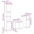 Ensemble de meubles de salle de bain 3 pcs chêne sonoma