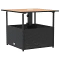 Table de jardin avec trou de parasol noir résine tressée