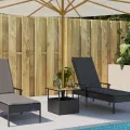 Table de jardin avec trou de parasol noir résine tressée