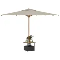 Table de jardin avec trou de parasol noir résine tressée