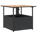 Table de jardin avec trou de parasol noir résine tressée