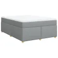 cadre de lit avec matelas Gris clair 160x200cm Tissu