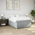 cadre de lit avec matelas Gris clair 160x200cm Tissu