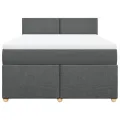 cadre de lit avec matelas Gris foncé 160x200cm Tissu
