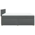 cadre de lit avec matelas Gris foncé 160x200cm Tissu