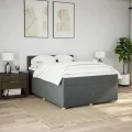 cadre de lit avec matelas Gris foncé 160x200cm Tissu