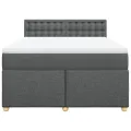 cadre de lit avec matelas Gris foncé 160x200cm Tissu