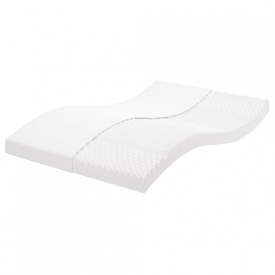 Matelas en mousse blanc 120x220 cm 7 zones dureté 20 ILD