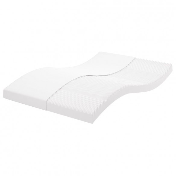 Matelas en mousse blanc 120x220 cm 7 zones dureté 20 ILD