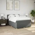 cadre de lit avec matelas Gris foncé 140x190cm Tissu