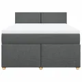 cadre de lit avec matelas Gris foncé 140x190cm Tissu
