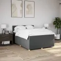 cadre de lit avec matelas Gris foncé 140x190cm Tissu