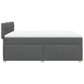 cadre de lit avec matelas Gris foncé 140x190cm Tissu