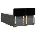 cadre de lit avec matelas Gris foncé 140x190cm Tissu