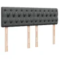 cadre de lit avec matelas Gris foncé 140x190cm Tissu