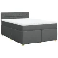cadre de lit avec matelas Gris foncé 140x190cm Tissu