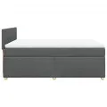 cadre de lit avec matelas Gris foncé 140x190cm Tissu
