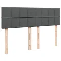 cadre de lit avec matelas Gris foncé 140x190cm Tissu