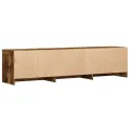 Meuble TV avec LED chêne fumé 165x34x40 cm bois d'ingénierie