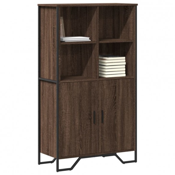 Buffet haut chêne marron 79,5x35,5x137,5 cm bois d'ingénierie