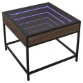 Table basse avec LED Infinity chêne marron 50x50x41 cm