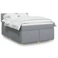 cadre de lit avec matelas Gris clair 160x200cm Tissu